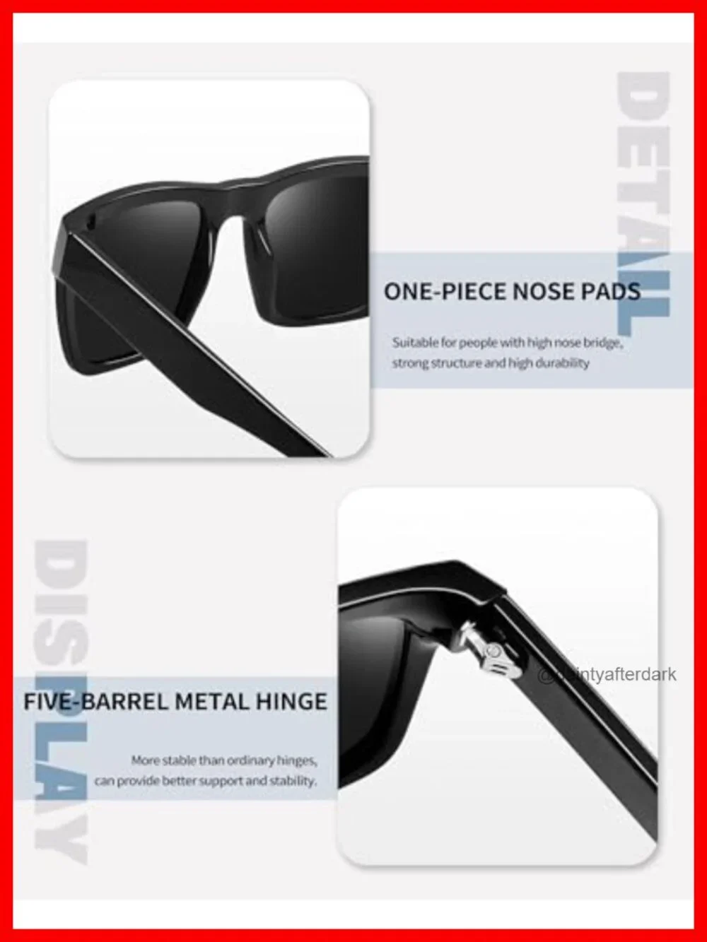 Acetate Square Sunglasses Oversized Polarized UV400 TR90 Frame Retro Shades
